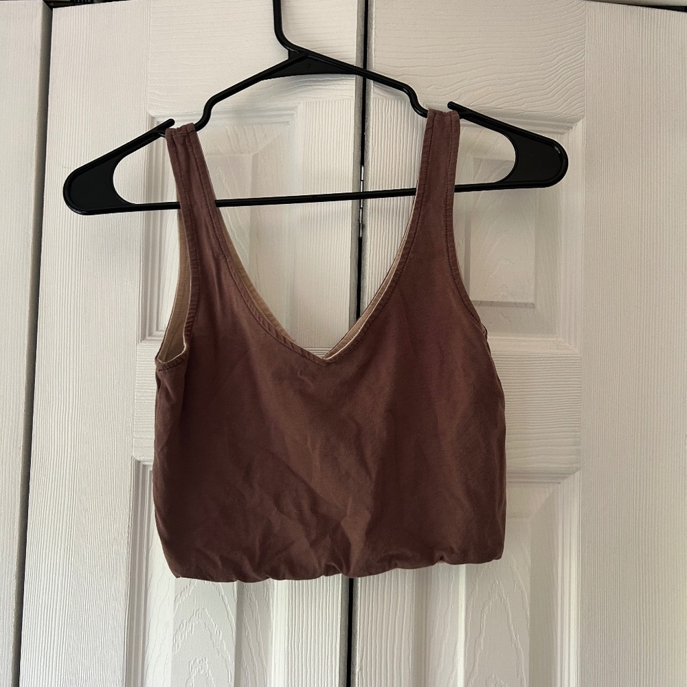Brown and Tan Reversible Brain Top